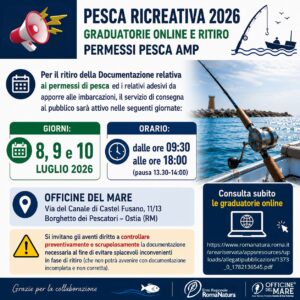 Pubblicata la Determinazione con l'elenco dei nominativi autorizzati all'esercizio della pesca ricreativa nell'AMP "Secche di Tor Paterno"2026